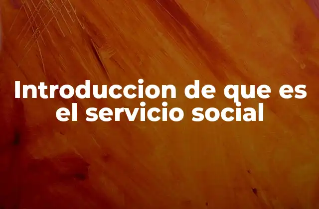 Introduccion de que es el Servicio Social
