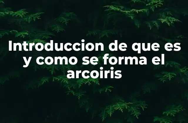 Introduccion de que es y como Se Forma el Arcoiris
