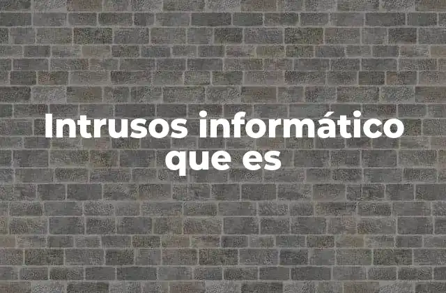 Intrusos Informático que es