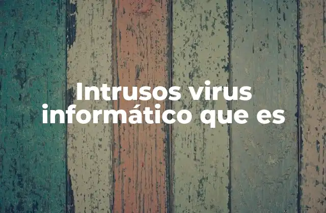Intrusos Virus Informático que es
