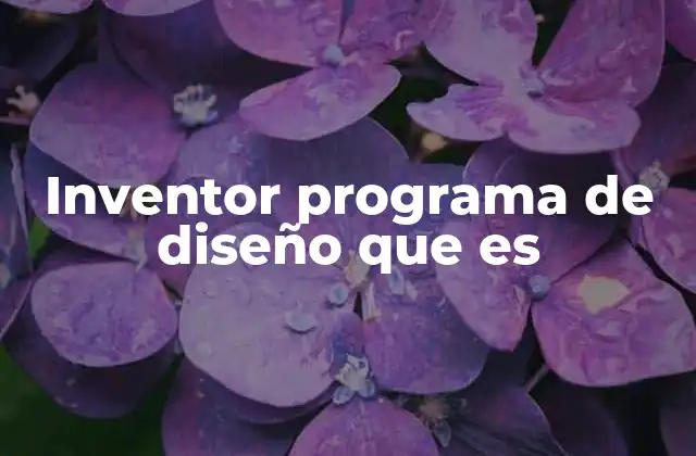 Inventor Programa de Diseño que es