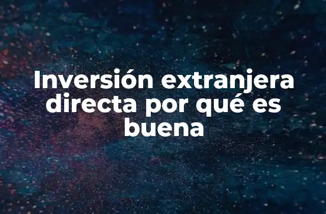 Inversión Extranjera Directa por Qué es Buena