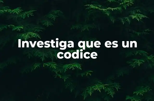 Investiga que es un Codice