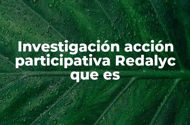 Investigación Acción Participativa Redalyc que es