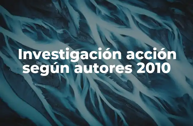 Investigación Acción según Autores 2010