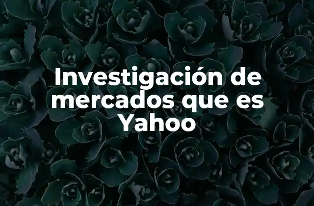 Investigación de Mercados que es Yahoo