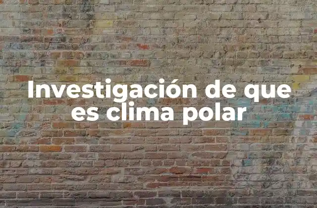 Investigación de que es Clima Polar
