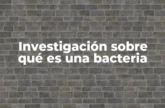 Investigación sobre Qué es una Bacteria