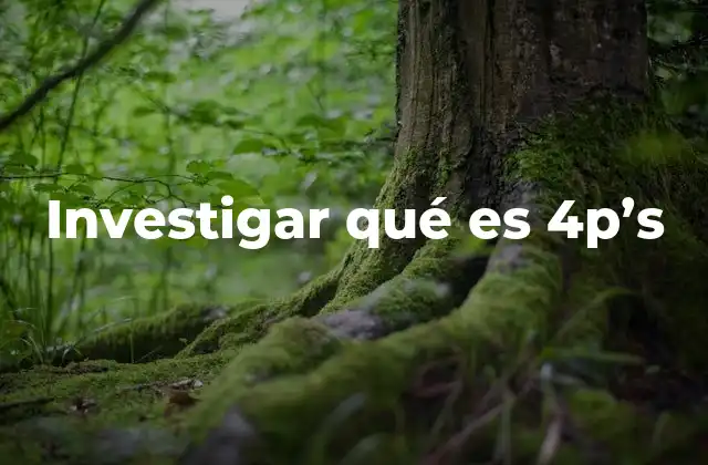 Investigar Qué es 4p’s