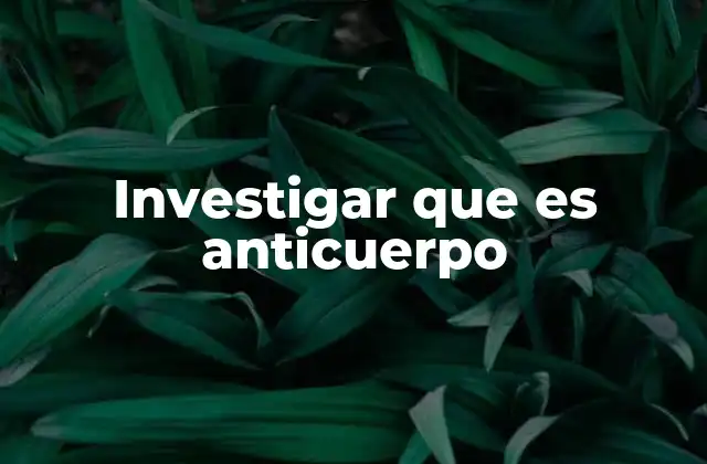 Investigar que es Anticuerpo 2 El papel de los anticuerpos en el sistema inmunológico
