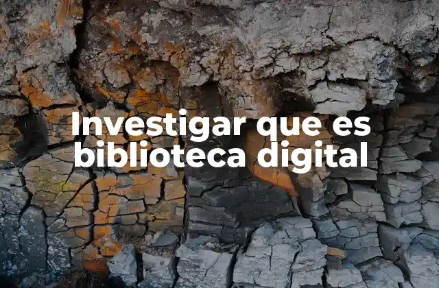 Investigar que es Biblioteca Digital