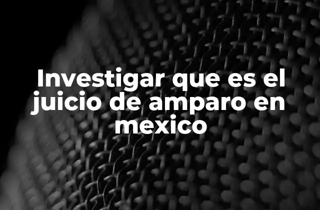 Investigar que es el Juicio de Amparo en Mexico