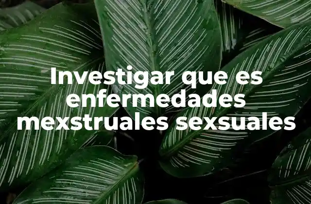 Investigar que es Enfermedades Mexstruales Sexsuales