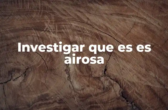 Investigar que es es Airosa