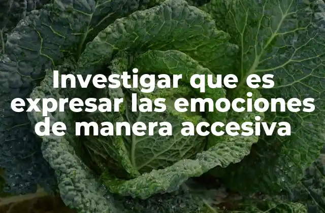 Investigar que es Expresar las Emociones de Manera Accesiva