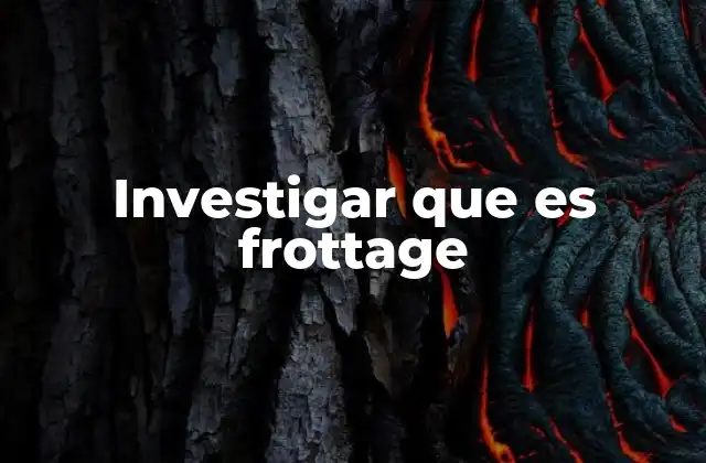 Investigar que es Frottage