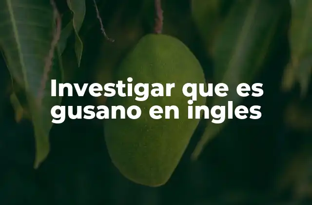 Investigar que es Gusano en Ingles