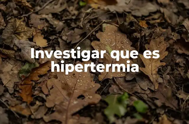 Investigar que es Hipertermia 2 Entendiendo los mecanismos detrás del aumento anormal de temperatura