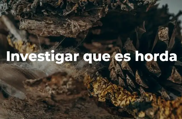 Investigar que es Horda