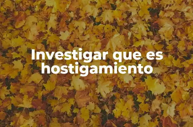 Investigar que es Hostigamiento