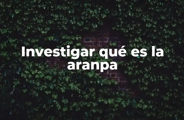 Investigar Qué es la Aranpa