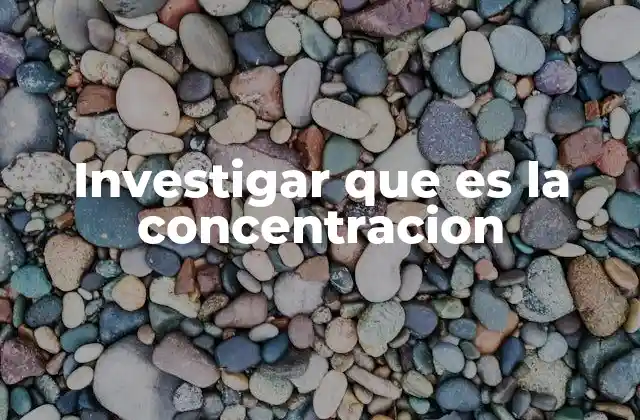 Investigar que es la Concentracion