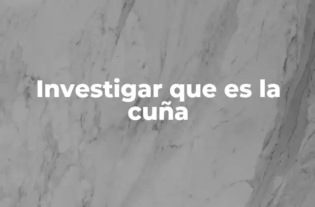 Investigar que es la Cuña