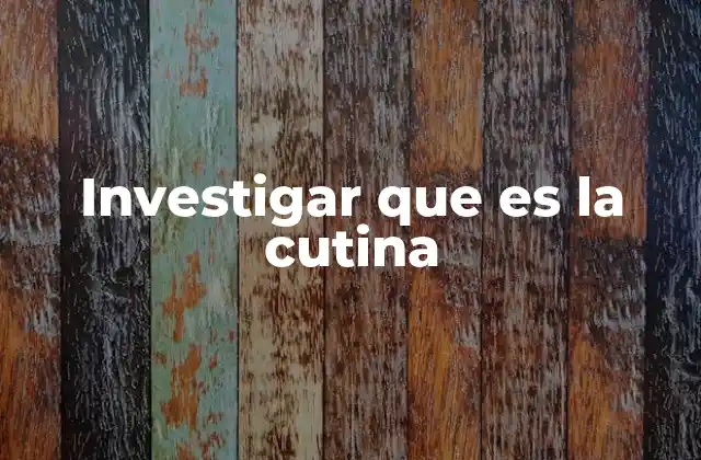 Investigar que es la Cutina