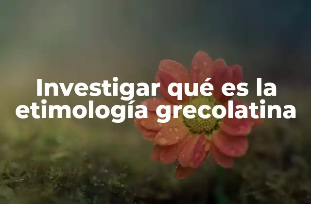 Investigar Qué es la Etimología Grecolatina 2 El papel del griego y el latín en la formación de las palabras modernas
