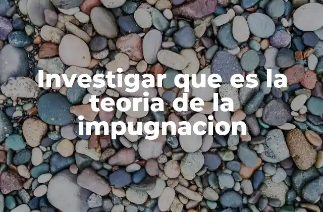 Investigar que es la Teoria de la Impugnacion