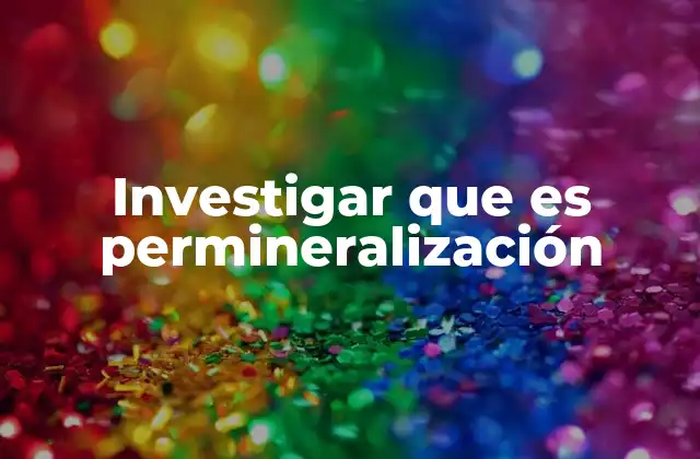 Investigar que es Permineralización