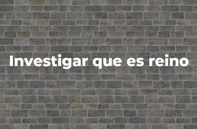 Investigar que es Reino