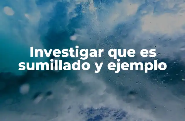 Investigar que es Sumillado y Ejemplo