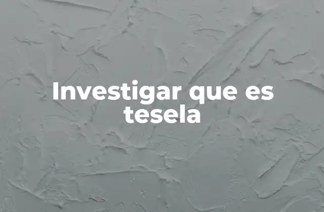 Investigar que es Tesela