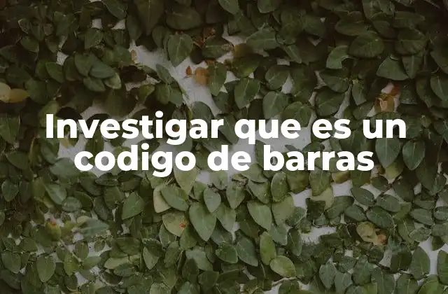 Investigar que es un Codigo de Barras