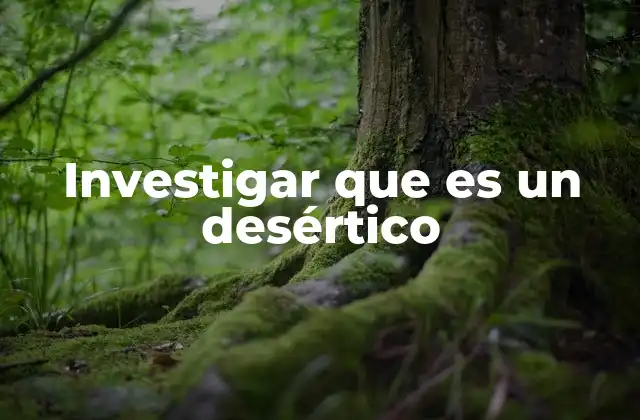 Investigar que es un Desértico