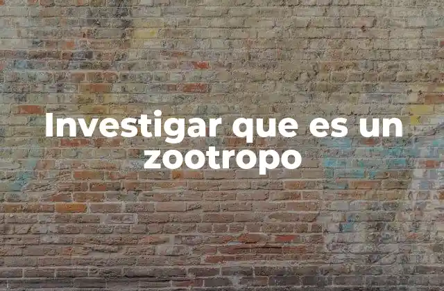 Investigar que es un Zootropo