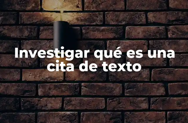 Investigar Qué es una Cita de Texto