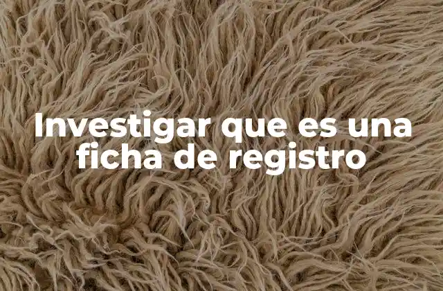Investigar que es una Ficha de Registro