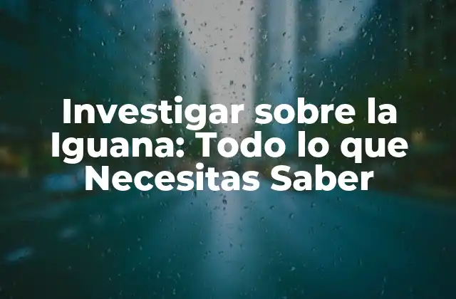Investigar sobre la Iguana: Todo Lo que Necesitas Saber