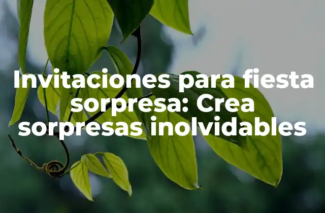 Invitaciones para Fiesta Sorpresa: Crea Sorpresas Inolvidables