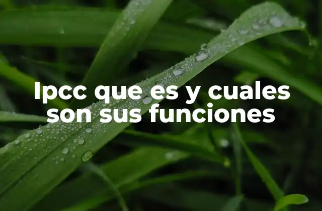 Ipcc que es y Cuales Son Sus Funciones