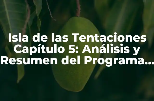 Isla de las Tentaciones Capítulo 5: Análisis y Resumen Del Programa de Televisión