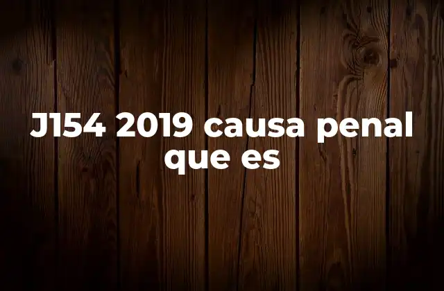 J154 2019 Causa Penal que es