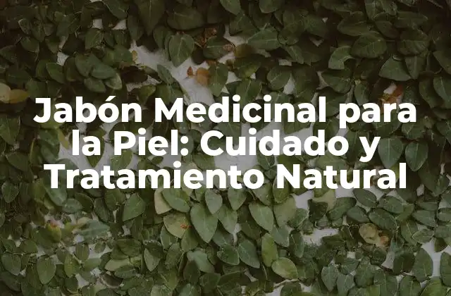Jabón Medicinal para la Piel: Cuidado y Tratamiento Natural