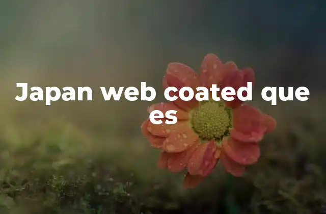 Japan Web Coated que es