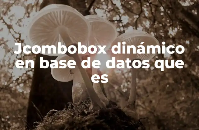 Jcombobox Dinámico en Base de Datos que es