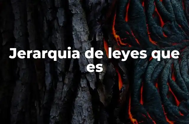 Jerarquia de Leyes que es