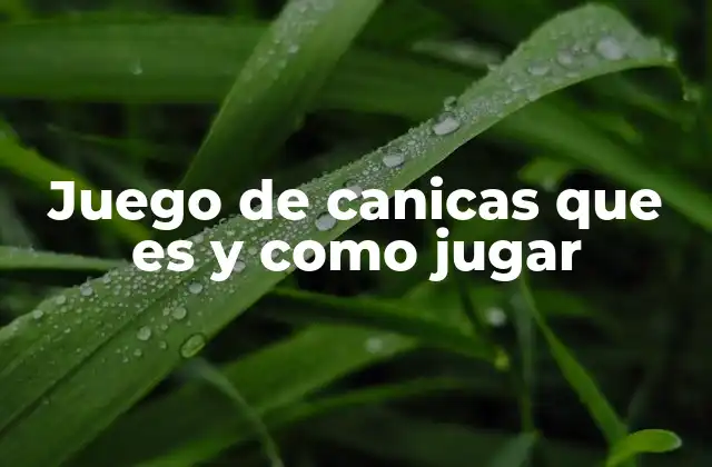 Juego de Canicas que es y como Jugar
