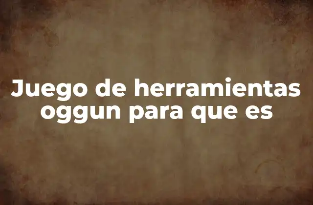 Juego de Herramientas Oggun para que es